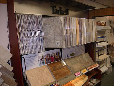 linoleum display at Suburban Building Center in St. Marys PA 15857