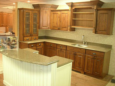 kitchen cabinet display at Suburban Building Center in St. Marys PA 15857