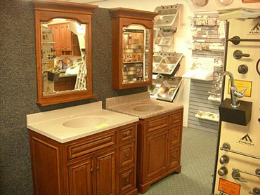 bathroom sink display at Suburban Building Center in St. Marys PA 15857